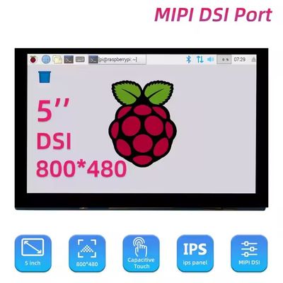 5-дюймовый 800x480 MIPI DSI ЖК-дисплей с сенсорным экраном для Raspberry Pi 3 4B