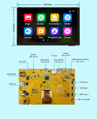 7-дюймовый IPS ЖК-дисплей 1024x600 ESP32 P4, макетная плата, емкостный сенсорный дисплей, встроенный ESP32-C6 для Arduino ESP IDE